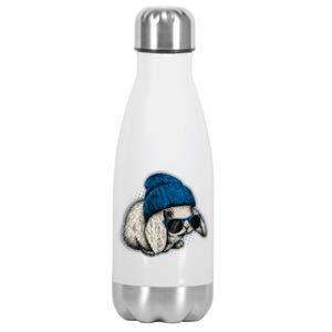 Cute Easter Cool Blue Bunny Rabbit Stainless Steel Insulated Water Bottle