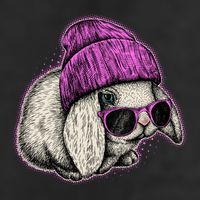 Cute Easter Cool Pink Bunny Rabbit 7 Panel Mesh Trucker Snapback Hat