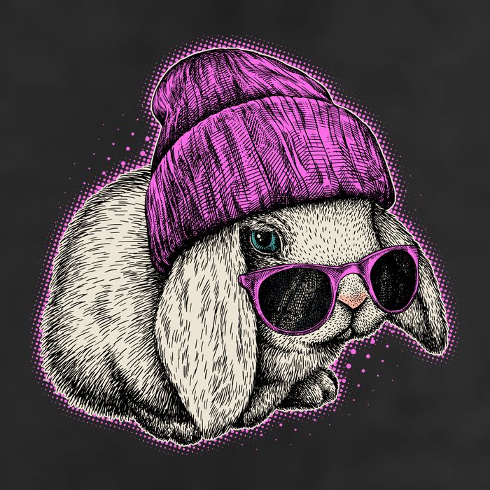 Cute Easter Cool Pink Bunny Rabbit 7 Panel Mesh Trucker Snapback Hat