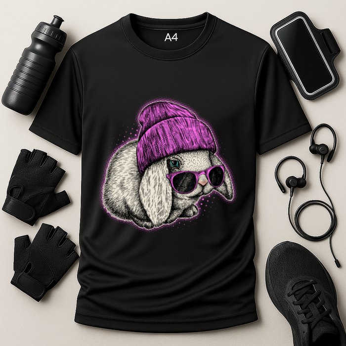 Cute Easter Cool Pink Bunny Rabbit Cooling Performance Crew T-Shirt