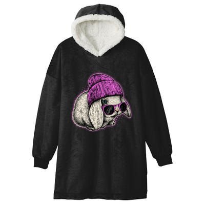 Cute Easter Cool Pink Bunny Rabbit Hooded Wearable Blanket