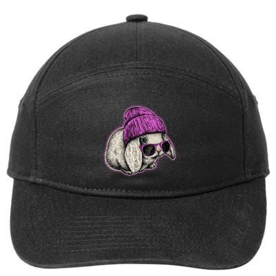 Cute Easter Cool Pink Bunny Rabbit 7-Panel Snapback Hat