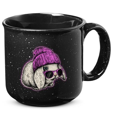 Cute Easter Cool Pink Bunny Rabbit 15oz Campfire Ceramic Mug