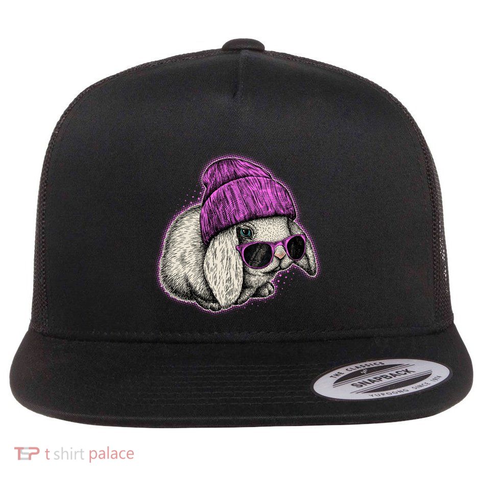 Cute Easter Cool Pink Bunny Rabbit Flatbill Hat