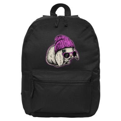 Cute Easter Cool Pink Bunny Rabbit 16 in Basic Backpack