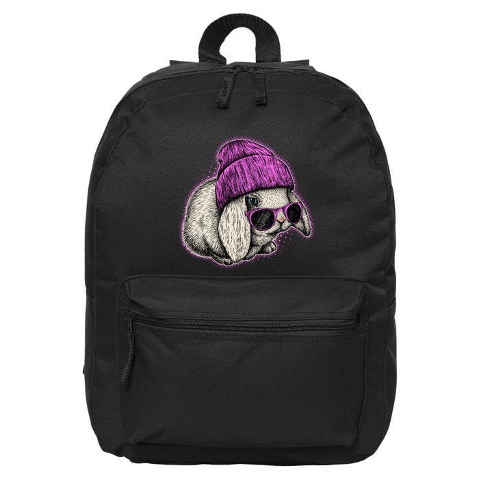 Cute Easter Cool Pink Bunny Rabbit 16 in Basic Backpack