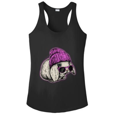Cute Easter Cool Pink Bunny Rabbit Ladies PosiCharge Competitor Racerback Tank