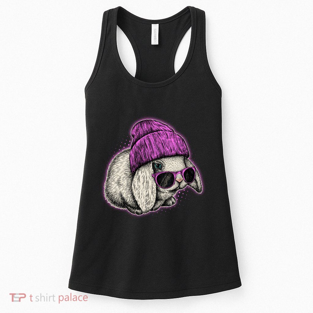 Cute Easter Cool Pink Bunny Rabbit Womens Tank Top