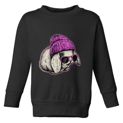 Cute Easter Cool Pink Bunny Rabbit Toddler Sweatshirt