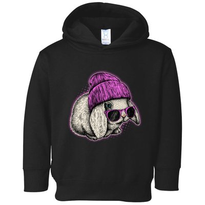 Cute Easter Cool Pink Bunny Rabbit Toddler Hoodie
