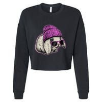 Cute Easter Cool Pink Bunny Rabbit Cropped Pullover Crew