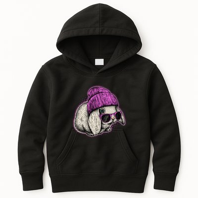 Cute Easter Cool Pink Bunny Rabbit Kids Hoodie