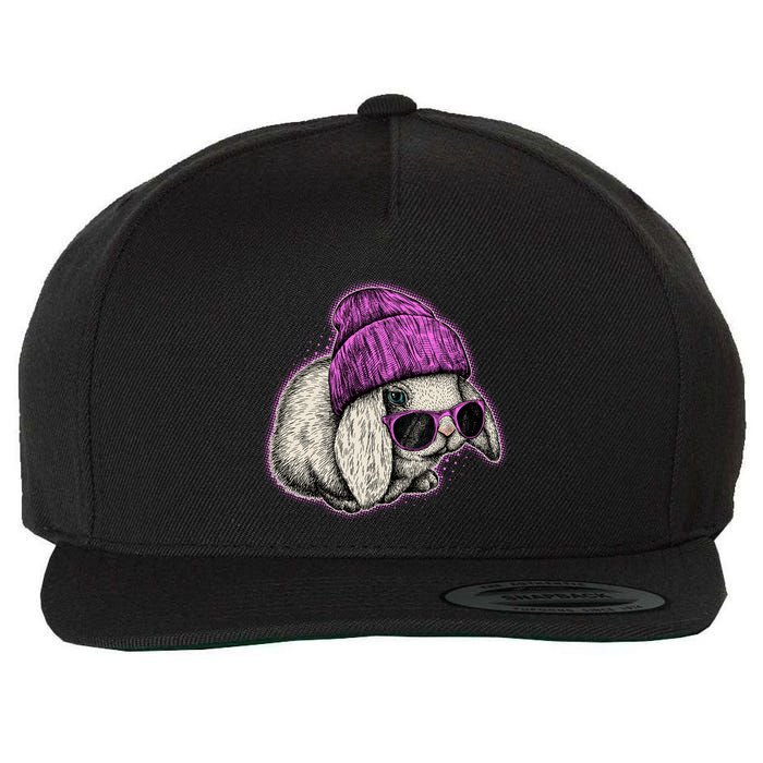 Cute Easter Cool Pink Bunny Rabbit Wool Snapback Cap
