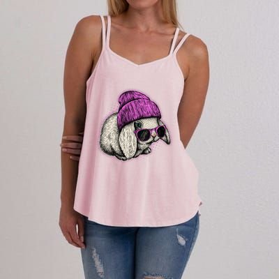 Cute Easter Cool Pink Bunny Rabbit Women's Strappy Tank