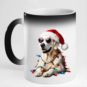 Christmas English Cream Golden Retriever Mom Dog Puppy Xmas Cool Gift 11oz Black Color Changing Mug