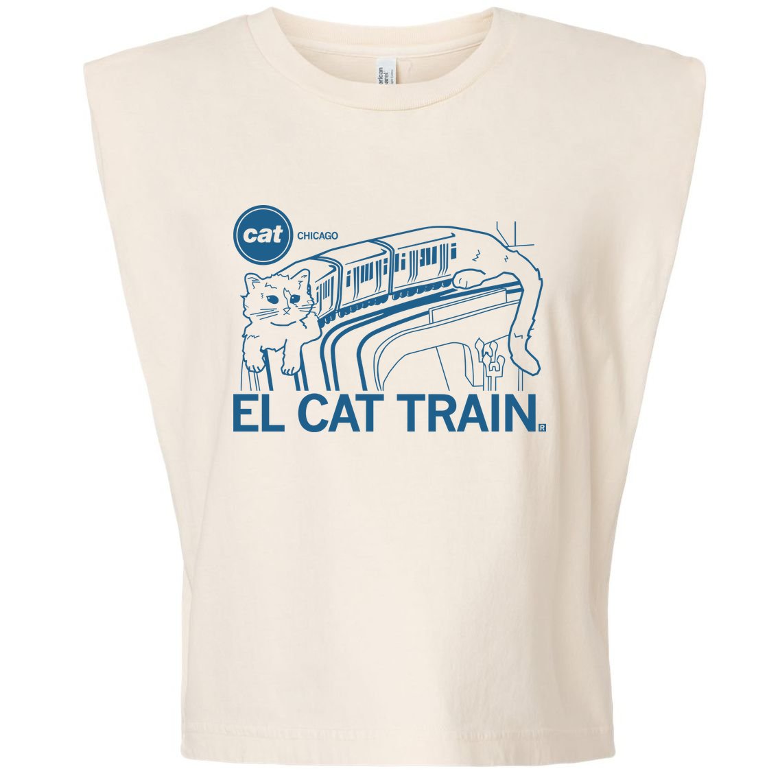 Chicago El Cat Train Garment-Dyed Women's Muscle Tee