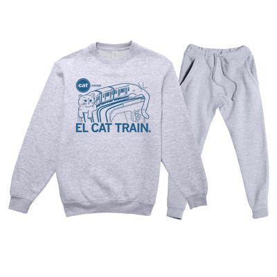 Chicago El Cat Train Premium Crewneck Sweatsuit Set