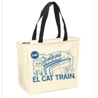 Chicago El Cat Train Zip Tote Bag