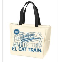 Chicago El Cat Train Zip Tote Bag