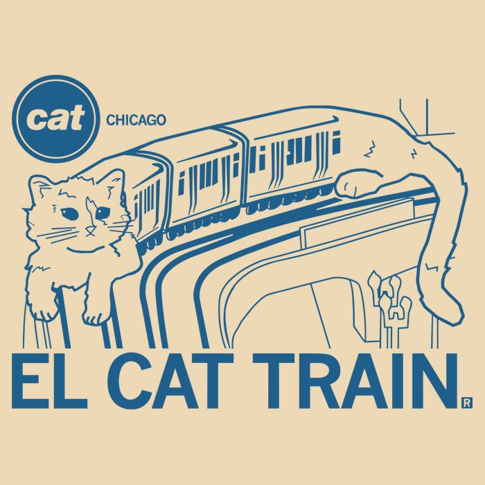 Chicago El Cat Train Zip Tote Bag