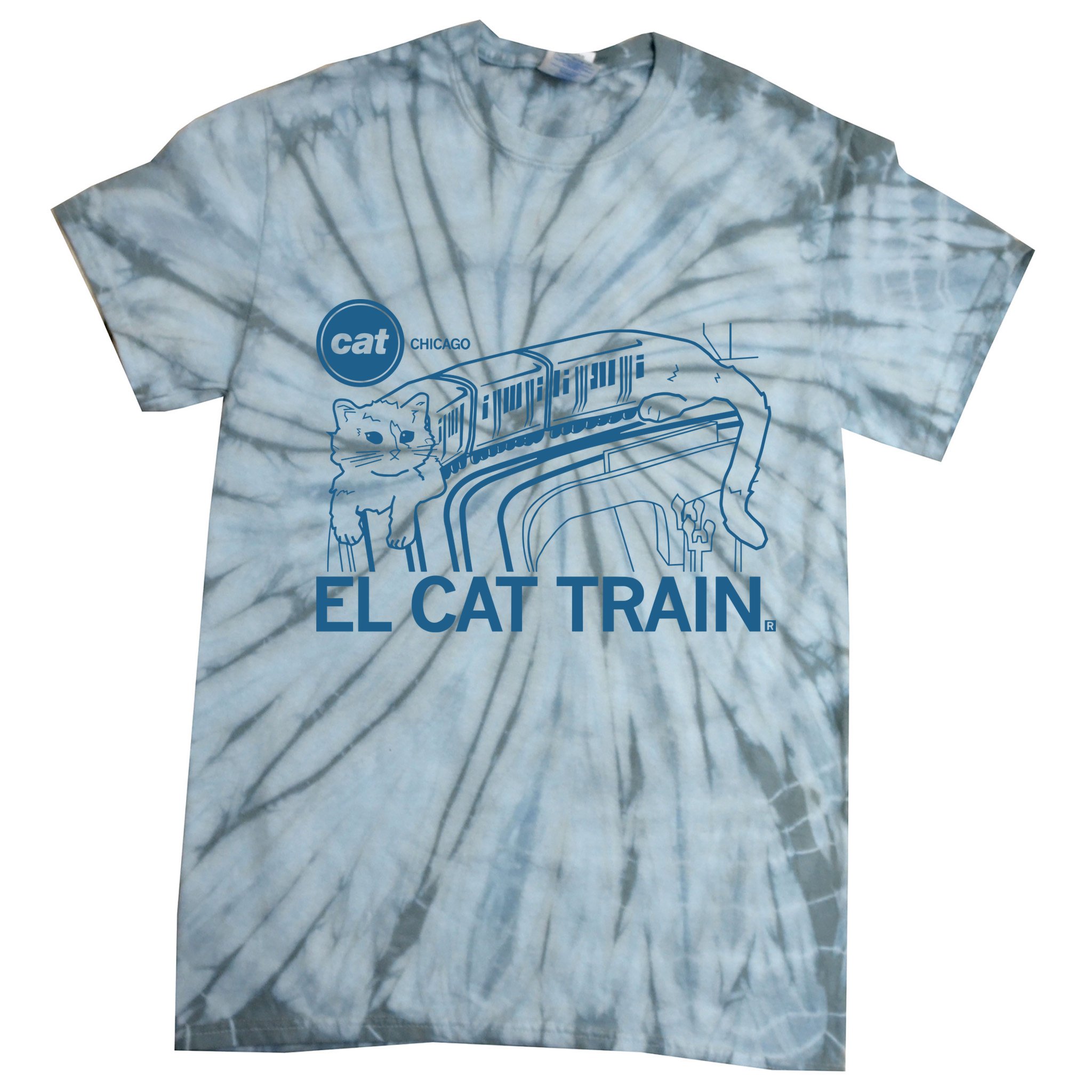 Chicago El Cat Train Tie-Dye T-Shirt