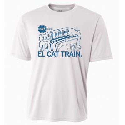 Chicago El Cat Train Cooling Performance Crew T-Shirt