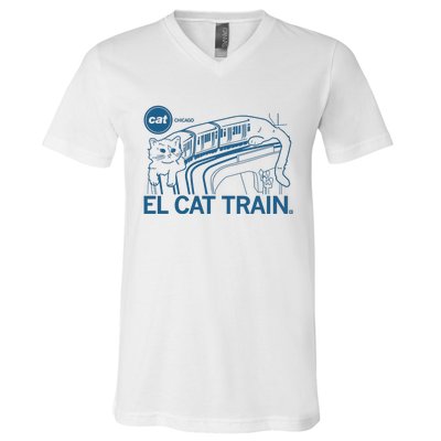 Chicago El Cat Train V-Neck T-Shirt