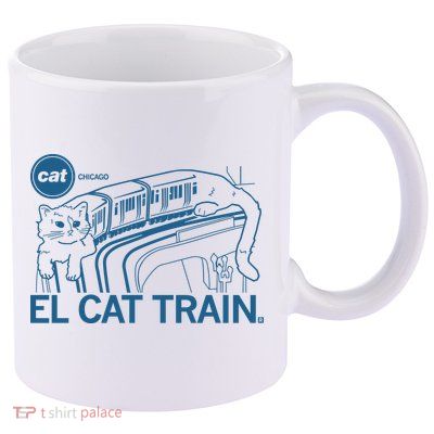 Chicago El Cat Train 11oz C Handle Ceramic Mug