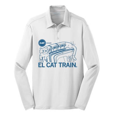 Chicago El Cat Train Silk Touch Performance Long Sleeve Polo