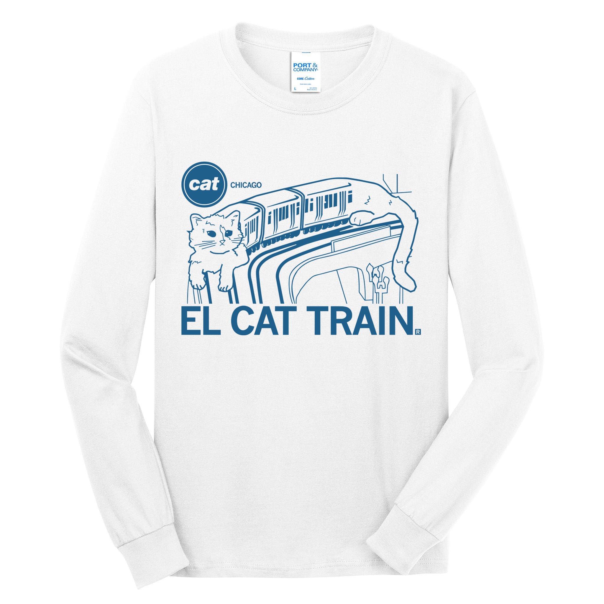Chicago El Cat Train Tall Long Sleeve T-Shirt