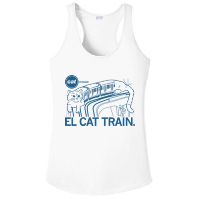 Chicago El Cat Train Ladies PosiCharge Competitor Racerback Tank