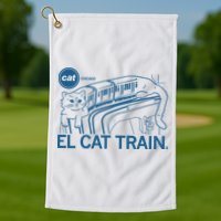 Chicago El Cat Train Golf Towel