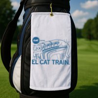 Chicago El Cat Train Golf Towel