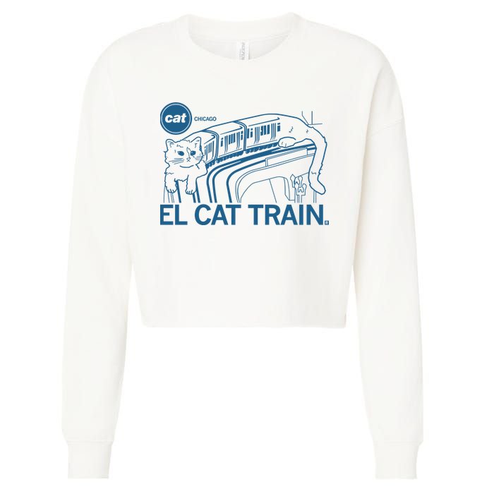Chicago El Cat Train Cropped Pullover Crew