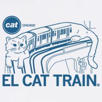 Chicago El Cat Train Cropped Pullover Crew