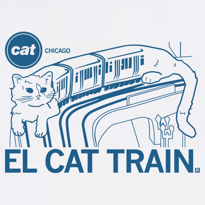 Chicago El Cat Train Cropped Pullover Crew