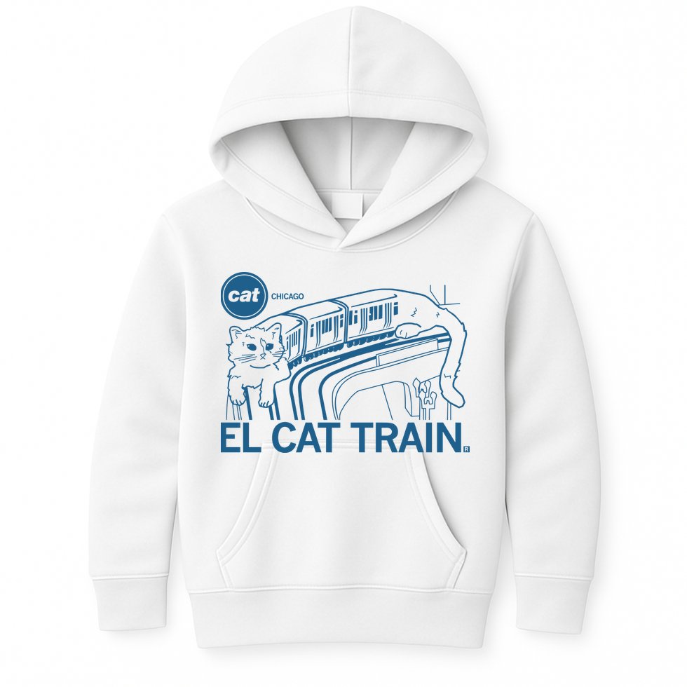 Chicago El Cat Train Kids Hoodie