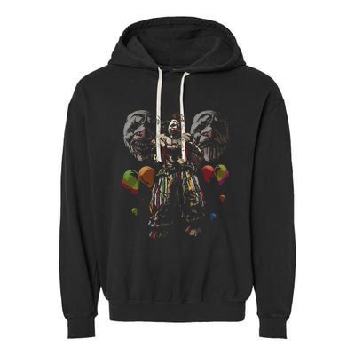 Creepy Evil Clown Balloons Horror Scary Halloween Costume Garment-Dyed Fleece Hoodie