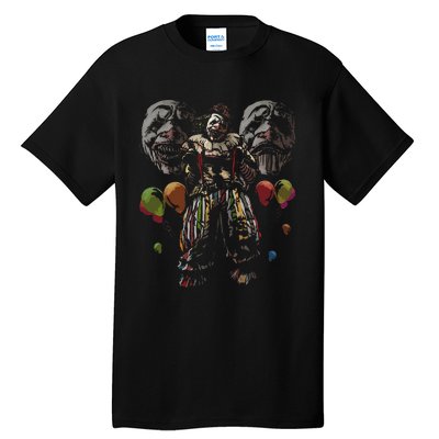 Creepy Evil Clown Balloons Horror Scary Halloween Costume Tall T-Shirt