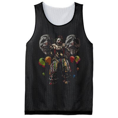 Creepy Evil Clown Balloons Horror Scary Halloween Costume Mesh Reversible Basketball Jersey Tank