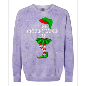 Cheerleader Elf Christmas Matching Family Elf Colorblast Crewneck Sweatshirt