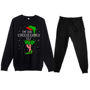 Cheerleader Elf Christmas Matching Family Elf Premium Crewneck Sweatsuit Set