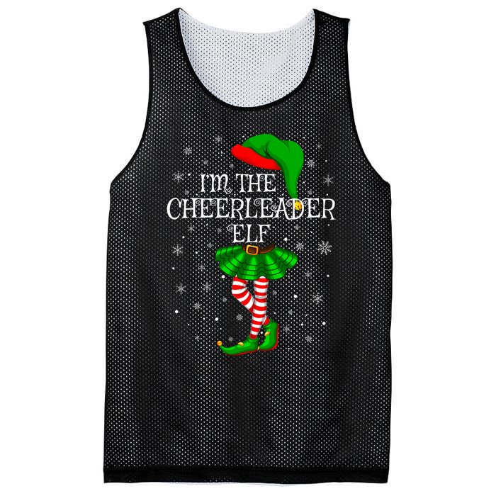 Cheerleader Elf Christmas Matching Family Elf Mesh Reversible Basketball Jersey Tank