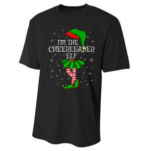 Cheerleader Elf Christmas Matching Family Elf Performance Sprint T-Shirt