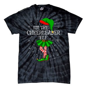 Cheerleader Elf Christmas Matching Family Elf Tie-Dye T-Shirt