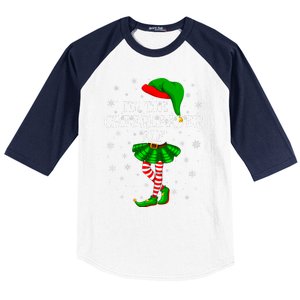 Cheerleader Elf Christmas Matching Family Elf Baseball Sleeve Shirt