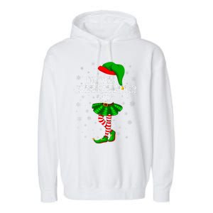 Cheerleader Elf Christmas Matching Family Elf Garment-Dyed Fleece Hoodie