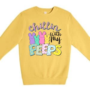 Cute Easter Chillin With My Peeps Candy Bunnies Premium Crewneck Sweatshirt