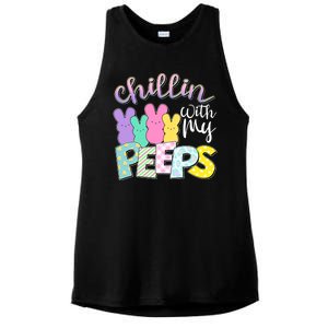 Cute Easter Chillin With My Peeps Candy Bunnies Ladies PosiCharge Tri-Blend Wicking Tank