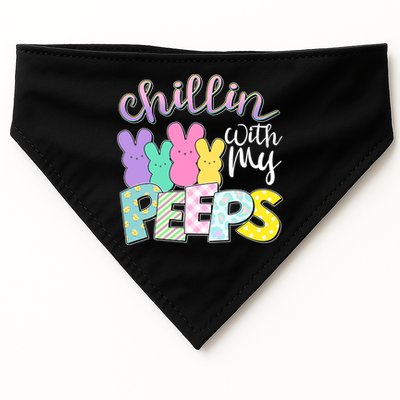 Cute Easter Chillin With My Peeps Candy Bunnies USA-Made Doggie Bandana